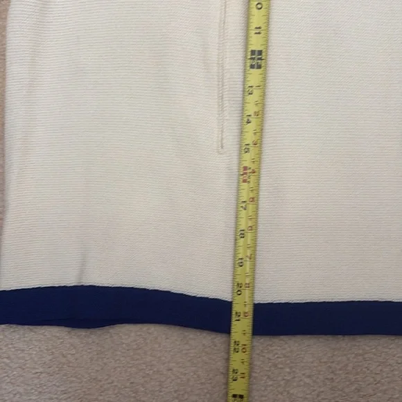St John Cream and Navy Knit Top with Zipper Detail - Picture 7 of 7